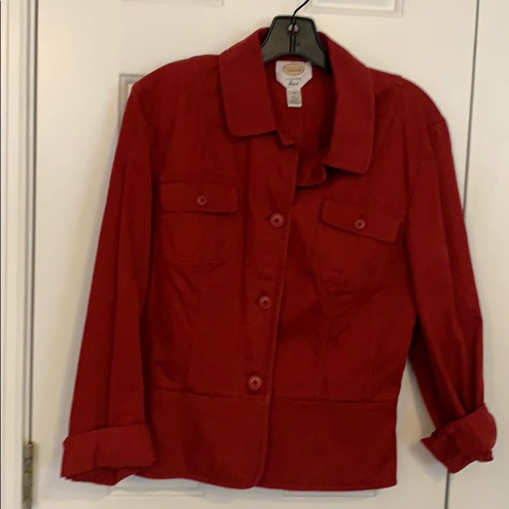 Talbots Blazer, color brick, size 12, cotton.
